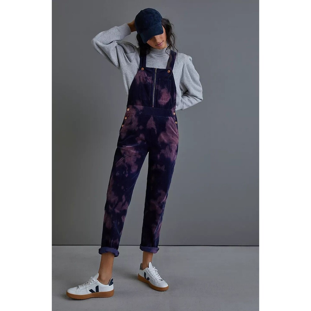 Anthropologie Black and Orange Women Jeans Overalls - Picture 4 of 16